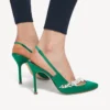 Balenciaga for kvinner | Manolo Blahnik-slingback i gressgrønn
