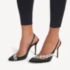 Balenciaga for kvinner | Manolo Blahnik-slingback i svart