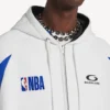 Balenciaga for menn | NBA-samarbeid: oversized hettegenser med glidelås i hvitt/flerfarget