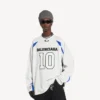 Balenciaga for menn | NBA-samarbeid: Oversized langermet T-skjorte i hvitt/flerfarget