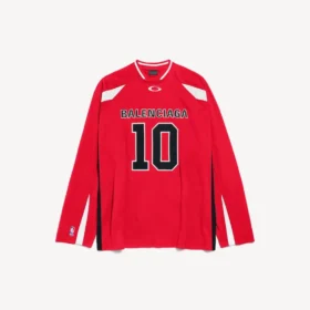 Balenciaga for menn | Oversized langermet T-skjorte i samarbeid med NBA i rødt/flerfarget