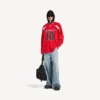 Balenciaga for menn | Oversized langermet T-skjorte i samarbeid med NBA i rødt/flerfarget