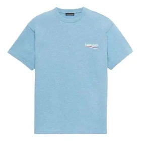 Balenciaga for menn, Political Campaign-utgave, rund hals, korte ermer, blå 570803TBV425840 Balenciaga for menn, Political Campaign-utgave, rund hals, korte ermer, blå 570803TBV425840