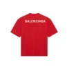 Balenciaga for menn, stor logo, retro, kort ermet, rød 612966TIVG56540