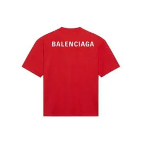 Balenciaga for menn, stor logo, retro, kort ermet, rød 612966TIVG56540 Balenciaga for menn, stor logo, retro, kort ermet, rød 612966TIVG56540