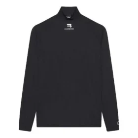 Balenciaga FW21 Alphabet langermet sportsskjorte for menn, svart 661749444B81077