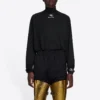 Balenciaga FW21 Alphabet langermet sportsskjorte for menn, svart 661749444B81077