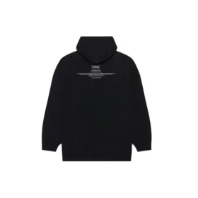 Balenciaga FW21 Boxy Loose med hette og lange ermer for menn, svart 651799TJV910107