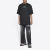 Balenciaga FW21 Couture Alphabet rundhalset kortærmet T-skjorte for menn, svart 651795TJV901070