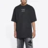 Balenciaga FW21 Couture Alphabet rundhalset kortærmet T-skjorte for menn, svart 651795TJV901070