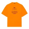 Balenciaga FW21 for menn – HI MY NAME IS WIDE FIT med alfabettrykk, retro-strikk, korte ermer, oransje 661715TKVH57513