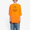 Balenciaga FW21 for menn – HI MY NAME IS WIDE FIT med alfabettrykk, retro-strikk, korte ermer, oransje 661715TKVH57513