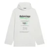 Balenciaga FW21 for menn, logo med alfabet-trykk, løs passform, hvit 662424TKVF89085