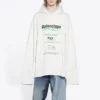 Balenciaga FW21 for menn, logo med alfabet-trykk, løs passform, hvit 662424TKVF89085