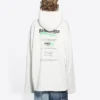 Balenciaga FW21 for menn, logo med alfabet-trykk, løs passform, hvit 662424TKVF89085