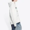 Balenciaga FW21 for menn, logo med alfabet-trykk, løs passform, hvit 662424TKVF89085