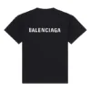 Balenciaga FW21 for menn, logo-trykk, retro, kort ermet, svart 612966TIVG51070