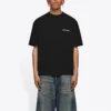 Balenciaga FW21 for menn, logo-trykk, retro, kort ermet, svart 612966TIVG51070