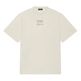 Balenciaga FW21-kortærmet skjorte for menn med alfabet-trykk, beige 651795TJV909054 Balenciaga FW21-kortærmet skjorte for menn med alfabet-trykk, beige 651795TJV909054
