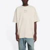 Balenciaga FW21-kortærmet skjorte for menn med alfabet-trykk, beige 651795TJV909054