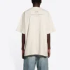 Balenciaga FW21-kortærmet skjorte for menn med alfabet-trykk, beige 651795TJV909054