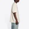 Balenciaga FW21-kortærmet skjorte for menn med alfabet-trykk, beige 651795TJV909054