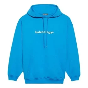 Balenciaga FW21-logo-hettegenser med lange ermer for menn, blå 570811TIV557560