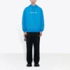 Balenciaga FW21-logo-hettegenser med lange ermer for menn, blå 570811TIV557560