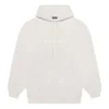 Balenciaga FW21-logo med alfabet-trykk, hette og lange ermer for menn, kremhvit 570811TIV552970