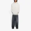 Balenciaga FW21-logo med alfabet-trykk, hette og lange ermer for menn, kremhvit 570811TIV552970