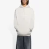 Balenciaga FW21-logo med alfabet-trykk, hette og lange ermer for menn, kremhvit 570811TIV552970