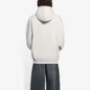 Balenciaga FW21-logo med alfabet-trykk, hette og lange ermer for menn, kremhvit 570811TIV552970