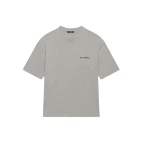 Balenciaga FW21-logo-trykk, retro, kort ermet, grå, for menn 612966TIVG51167 Balenciaga FW21-logo-trykk, retro, kort ermet, grå, for menn 612966TIVG51167