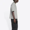 Balenciaga FW21-logo-trykk, retro, kort ermet, grå, for menn 612966TIVG51167