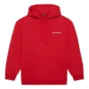 Balenciaga FW21 løs langermet hettegenser med logo for menn, rød 600583TIV846540