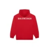 Balenciaga FW21 løs langermet hettegenser med logo for menn, rød 600583TIV846540