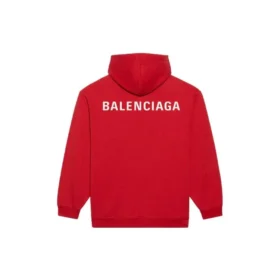 Balenciaga FW21 løs langermet hettegenser med logo for menn, rød 600583TIV846540