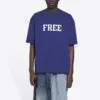 Balenciaga FW21 retro-strikket herre-T-skjorte med korte ermer, marineblå 612966TKVD33967