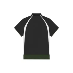 Balenciaga FW21 uformell dobbeltlags sportspique-skjorte med korte ermer for menn, svart 661507TKVA51042
