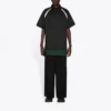 Balenciaga FW21 uformell dobbeltlags sportspique-skjorte med korte ermer for menn, svart 661507TKVA51042