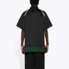 Balenciaga FW21 uformell dobbeltlags sportspique-skjorte med korte ermer for menn, svart 661507TKVA51042