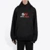 Balenciaga-genser for menn med alfabet-trykk, løs passform, klassisk, svart 620973TIVD41000