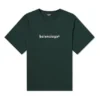 Balenciaga-genser for menn med alfabetmønster, rund hals og korte ermer, grønn 612966TIV543011
