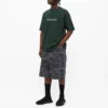 Balenciaga-genser for menn med alfabetmønster, rund hals og korte ermer, grønn 612966TIV543011