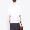 Balenciaga-genser for menn med ordtrykk, rund hals og korte ermer, hvit 641614TJVI39040
