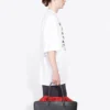 Balenciaga-genser for menn med ordtrykk, rund hals og korte ermer, hvit 641614TJVI39040