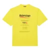 Balenciaga-herre-sweatshirt med «Boxy Logo»-trykk, løs passform, korte ermer, gul, 651795TKVF87175