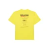 Balenciaga-herre-sweatshirt med «Boxy Logo»-trykk, løs passform, korte ermer, gul, 651795TKVF87175