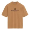 Balenciaga-herre-T-skjorte med alfabet-trykk, kort ermet, kremgul 594579TGV609605