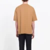 Balenciaga-herre-T-skjorte med alfabet-trykk, kort ermet, kremgul 594579TGV609605